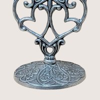 1990s Carlson Forevermore Pewter Candlestick and Goblet Set