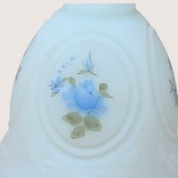 Vintage Fenton Hand Painted and Signed Blue Glass Bell
