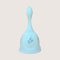 Vintage Fenton Hand Painted Blue Glass Bell