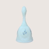 Vintage Fenton Hand Painted and Signed Blue Glass Bell