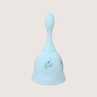 Vintage Fenton Hand Painted and Signed Blue Glass Bell