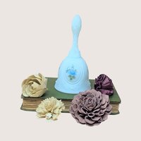 Vintage Fenton Hand Painted Blue Glass Bell