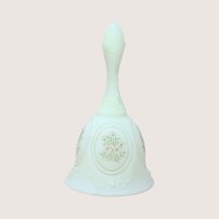 Vintage Fenton Custard Satin Hand Painted Bell