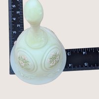 Vintage Fenton Custard Satin Hand Painted Bell