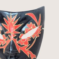 1980s Handmade Red and Black Mask Wall Art