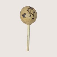 Vintage Trio of Hand Etched Maracas