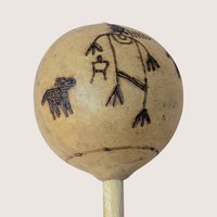 Vintage Trio of Hand Etched Maracas