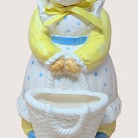 1990s Dept 56 Ceramic Rabbit Planter