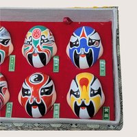1980s Beijing Opera Clay Mask Display Set
