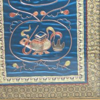 Vintage Chinese Embroidered Silk Panel Framed Wall Art