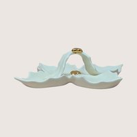 1960s Holland Mold Ceramic Four Part Leaf Dish