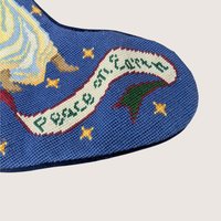 1990s Handmade Peace on Earth Stocking