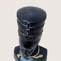 1970s Hand Carved Wood Queen Nefertiti Bust