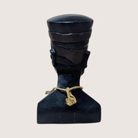1970s Hand Carved Wood Queen Nefertiti Bust