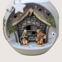 1990s Roman Inc Ceramic Light Up Nativity Vase