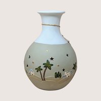 1990s Roman Inc Ceramic Light Up Nativity Vase