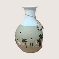 1990s Roman Inc Ceramic Light Up Nativity Vase