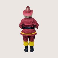 1990s Fabriche Fireman Santa Holding Wreath Figurine