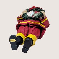 1990s Fabriche Fireman Santa Holding Wreath Figurine