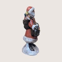 1990s Hand Painted Ceramic Santa Figure
