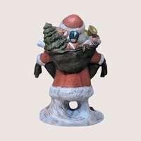 1990s Hand Painted Ceramic Santa Figure