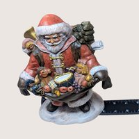 1990s Hand Painted Ceramic Santa Figure