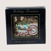2003 Fitz and Floyd Holiday Treasures Blown Glass Train Ornament