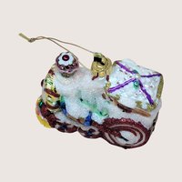 2003 Fitz and Floyd Holiday Treasures Blown Glass Train Ornament