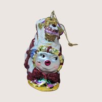 2003 Fitz and Floyd Holiday Treasures Blown Glass Train Ornament