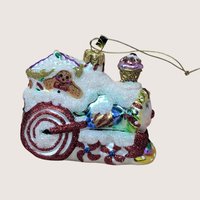 2003 Fitz and Floyd Holiday Treasures Blown Glass Train Ornament