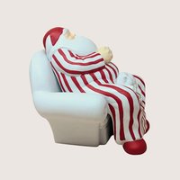 1990s Dept 56 Winter Silhouettes Cat Nap Santa Figurine