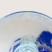 1989 Dan Dechard Signed Studio Art Glass Cobalt Blue Trumpet Vase