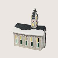 1995 Claire Burke Ceramic Christmas Memories Church Tealight Holder 