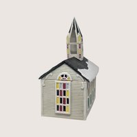 1995 Claire Burke Ceramic Christmas Memories Church Tealight Holder 