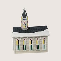 1995 Claire Burke Ceramic Christmas Memories Church Tealight Holder 