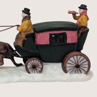 1980s Department 56 Porcelain Dover Coach Heritage Village Figurine