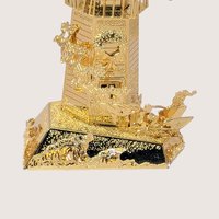 1998 Danbury Mint 23kt Gold Plated North Pole Lighthouse Ornament