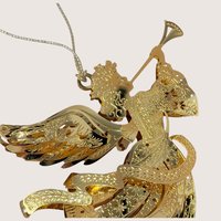 1999 Danbury Mint 23kt Gold Plated Millennium Angel Ornament