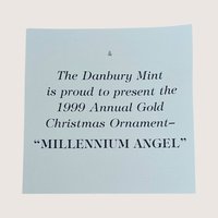 1999 Danbury Mint 23kt Gold Plated Millennium Angel Ornament
