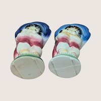 1950s Royal Copley Blue Bonnet Girl Planter Pair