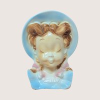 1950s Royal Copley Lady Head Wall Pocket Planter Pair