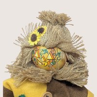 1990s Judy Hunter Scarecrow Musical Shelf Sitter