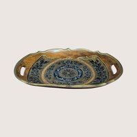 1970s Vintage Hand Painted Wooden Serving Tray