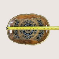 1970s Vintage Hand Painted Wooden Serving Tray