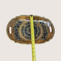 1970s Vintage Hand Painted Wooden Serving Tray