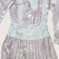 1980s Scott McClintock Pink Jacquard Pleated Dress