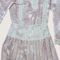 1980s Scott McClintock Pink Satin Jacquard Dress