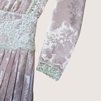 1980s Scott McClintock Pink Jacquard Pleated Dress