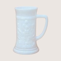 1970s Federal Glass Milk Glass Tavern Scene Stein Set