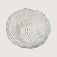 1940s Vintage Art Deco Clear Swirl Glass Vanity Dresser Jar with Chrome Lid